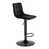 Middelfart Tabouret de bar en velours noir, noir.