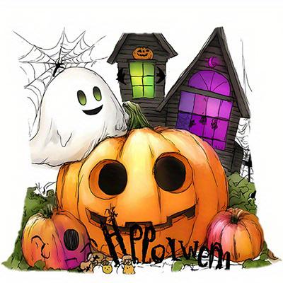 Short Plush Material Pillowcasehome Decor Halloween Pumpkins & Ghosts Decorative Pillow Covers Pattern Cushion Cover Suitable Fo