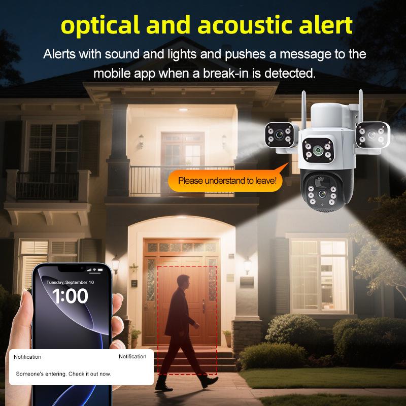 Ultra HD 6MP Outdoor 4G Solar WiFi Camera with Triple Lens