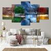 5 pieces 4 season tree landscape pictures HD print poster decoration home living room wall art modular abstract canvas painting