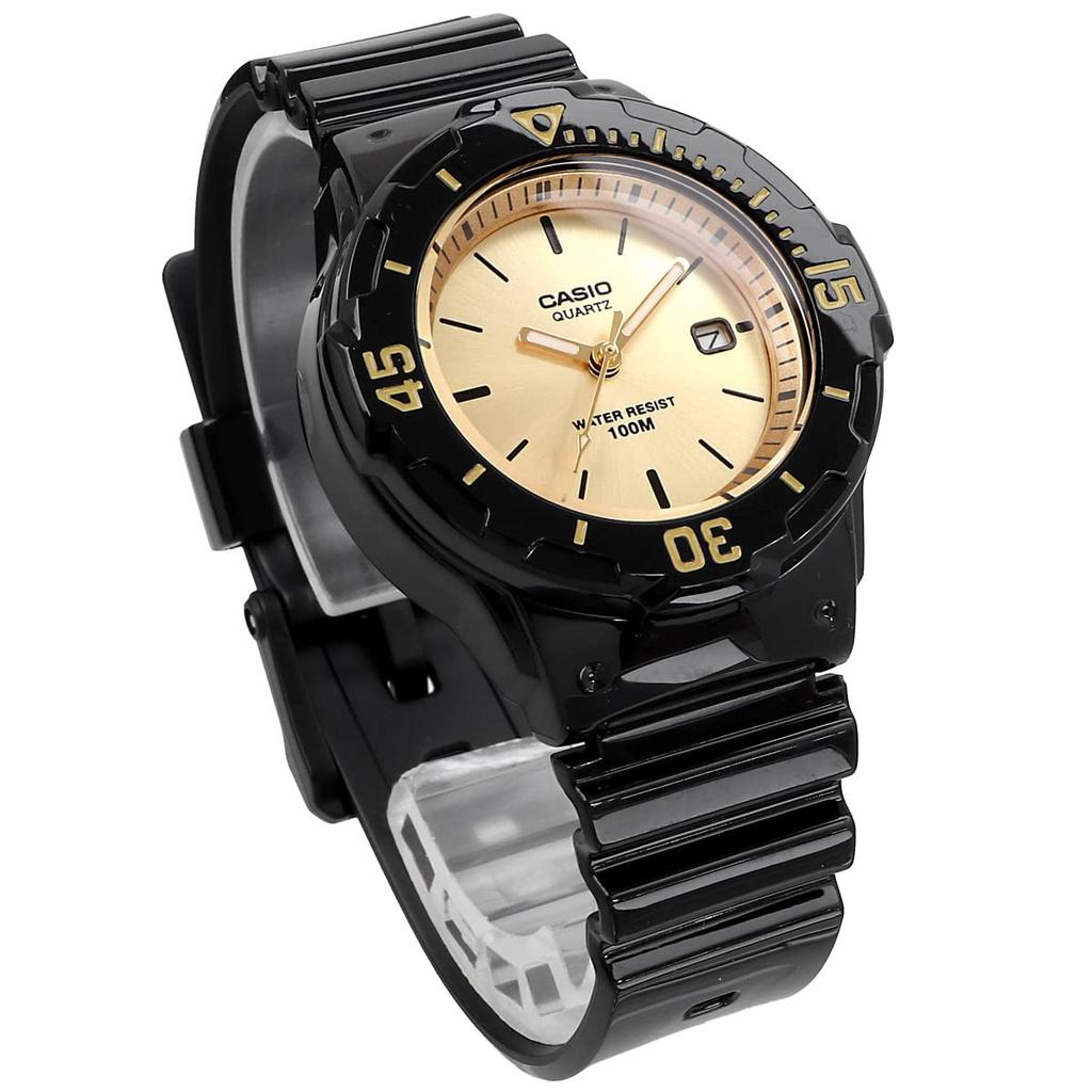 Casio Аналоговые часы LRW -200H-9E2V / -200H-9EV Женские/Детские Дешевые Casio Глянцевый Черный/Золотой / Глянцевый Черный/Розовое Золото Зарубежная Модель [Параллельный Импорт]