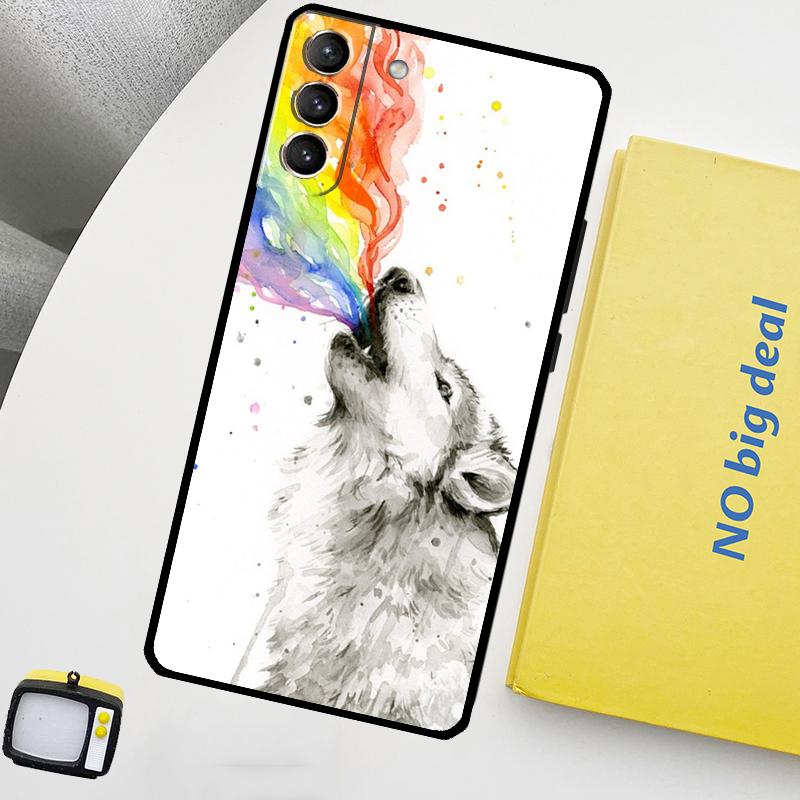 Чехол для телефона с волком для Samsung Galaxy S25 S26 Ultra S20 S21 S22 S23 Plus S10 S25 FE S24 Ultra