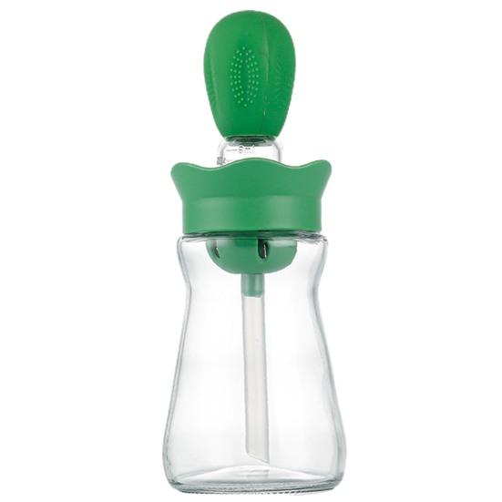 Практичная бутылка для масла 2 в 1 с силиконовой кисточкой, многоразовая, с широким горлышком, для масла для барбекю KTY