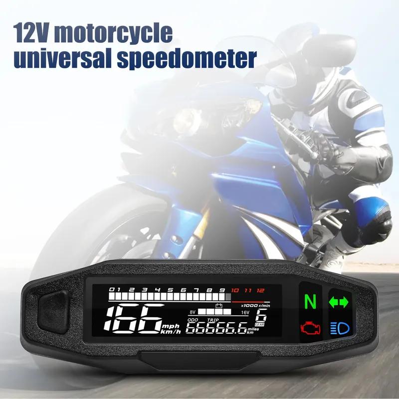 Waterproof Speedometer Motorcycle Universal LED Digital Dashboard Km/h MPH Odometer Meter Motor Gauge Sensor with Y/Z/W Bracket
