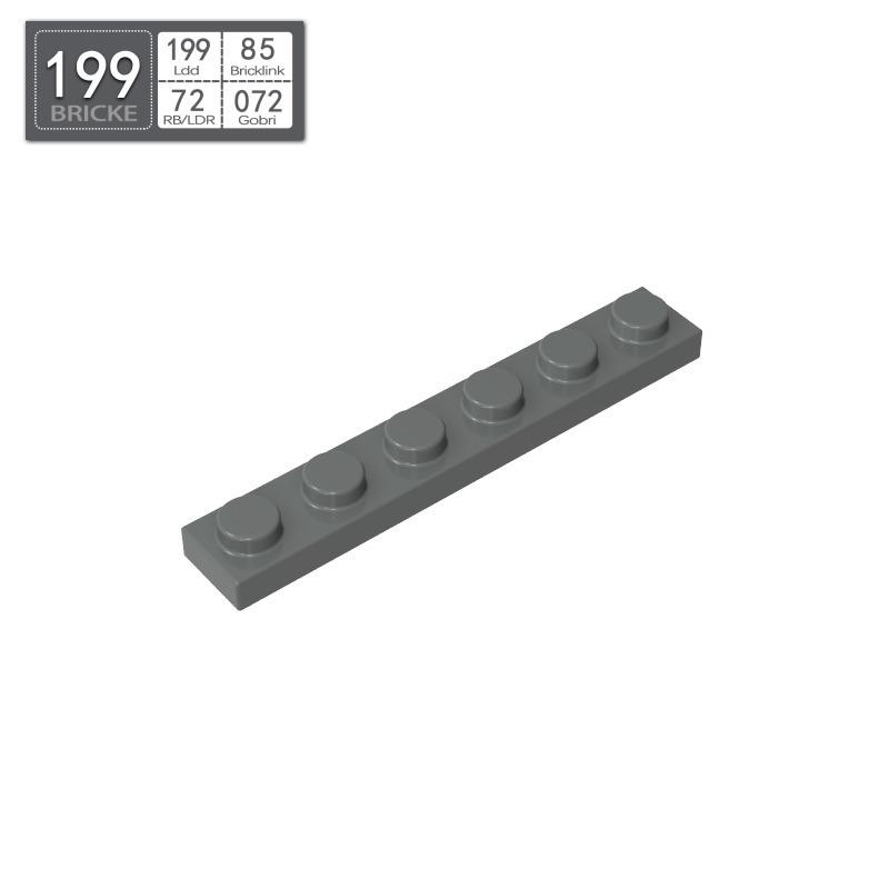 BRICKE 1x6 Thin Plate for Lego 3666 Compatibility – Loose MOC Building Blocks