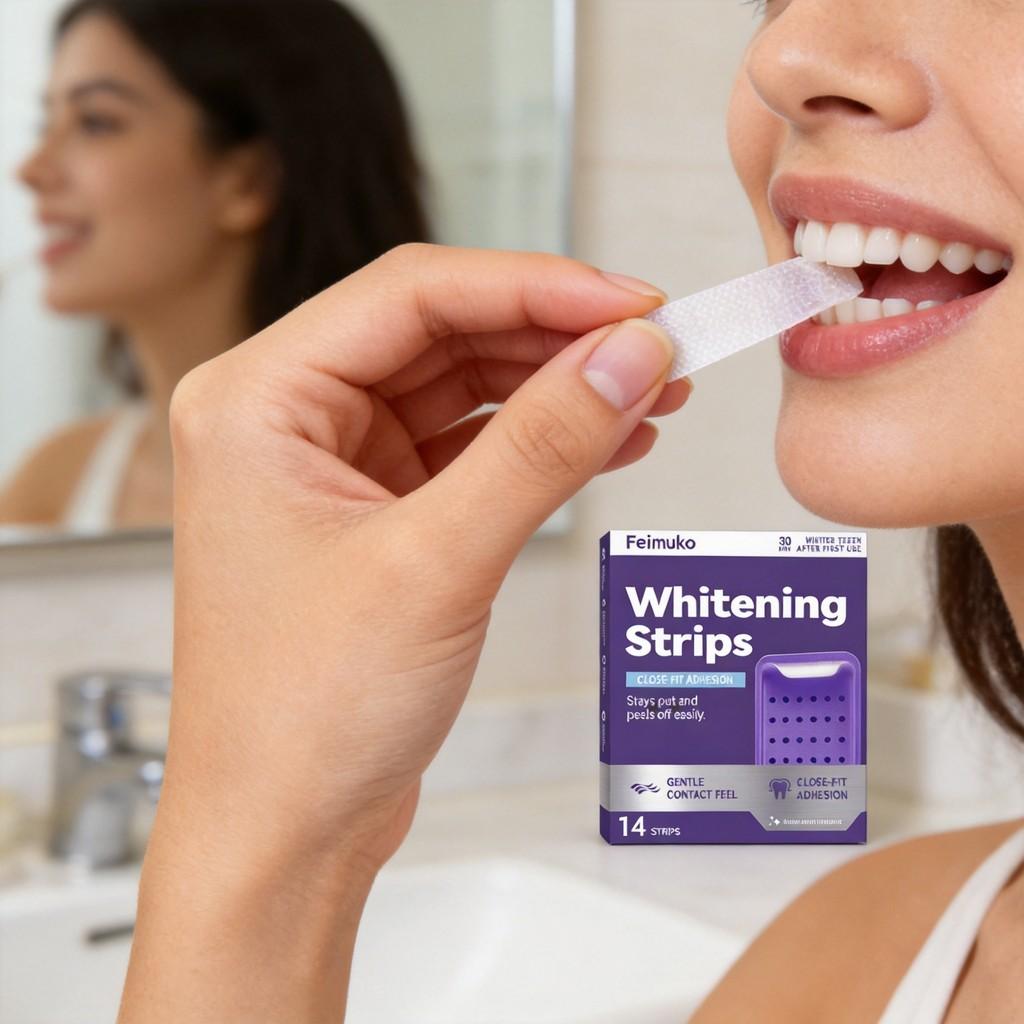 Purple Brightening Dental Strips For Home Oral Care With Easy Operation For Adults