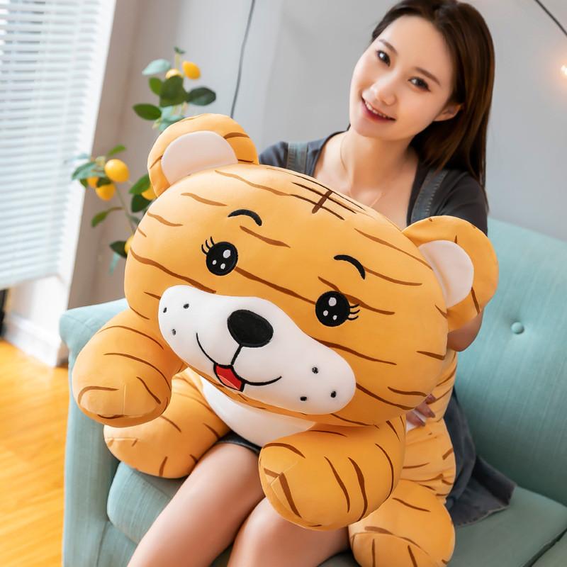 Cute And Fluffy Cartoon Tiger Plush Toy With Soft Filling Perfect For Child's Playtime