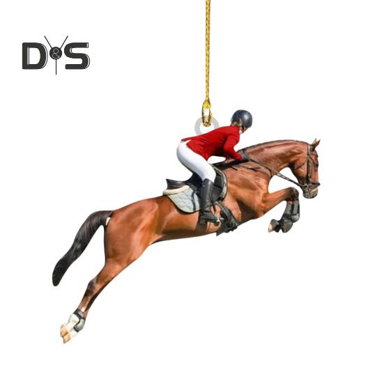 Украшение для верховой езды 2D Плоская акриловая подвеска в виде лошади Рождественская елка Рюкзак Подвесное украшение Подарок для любителей лошадей