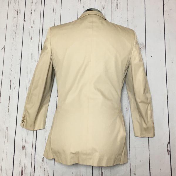 Aquascutum Japan 90-е Винтажный Приталенный Пиджак на 2 пуговицах R46 Мужской S Светло-бежевый(ИСПОЛЬЗОВАЛ)