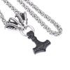 New European And American Men 'S Stainless Steel Viking Thor Ram Thor Hammer Pendant Necklace Fast Men 'S Jewelry