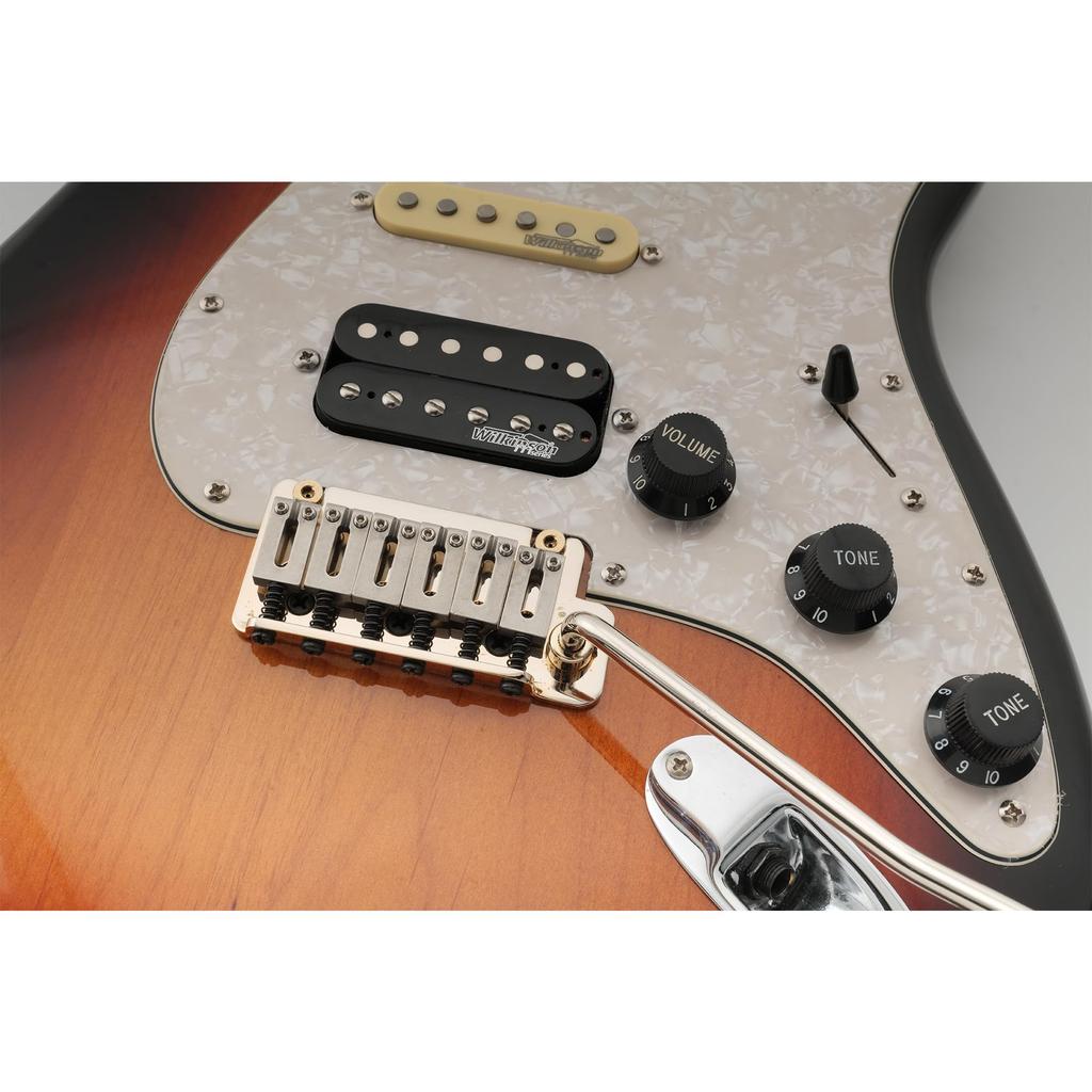 Бридж тремоло Musiclily Pro 10,8 мм в стиле двух точек с седлами из нержавеющей стали и цельным стальным блоком для японских импортных гитар Strat, черный