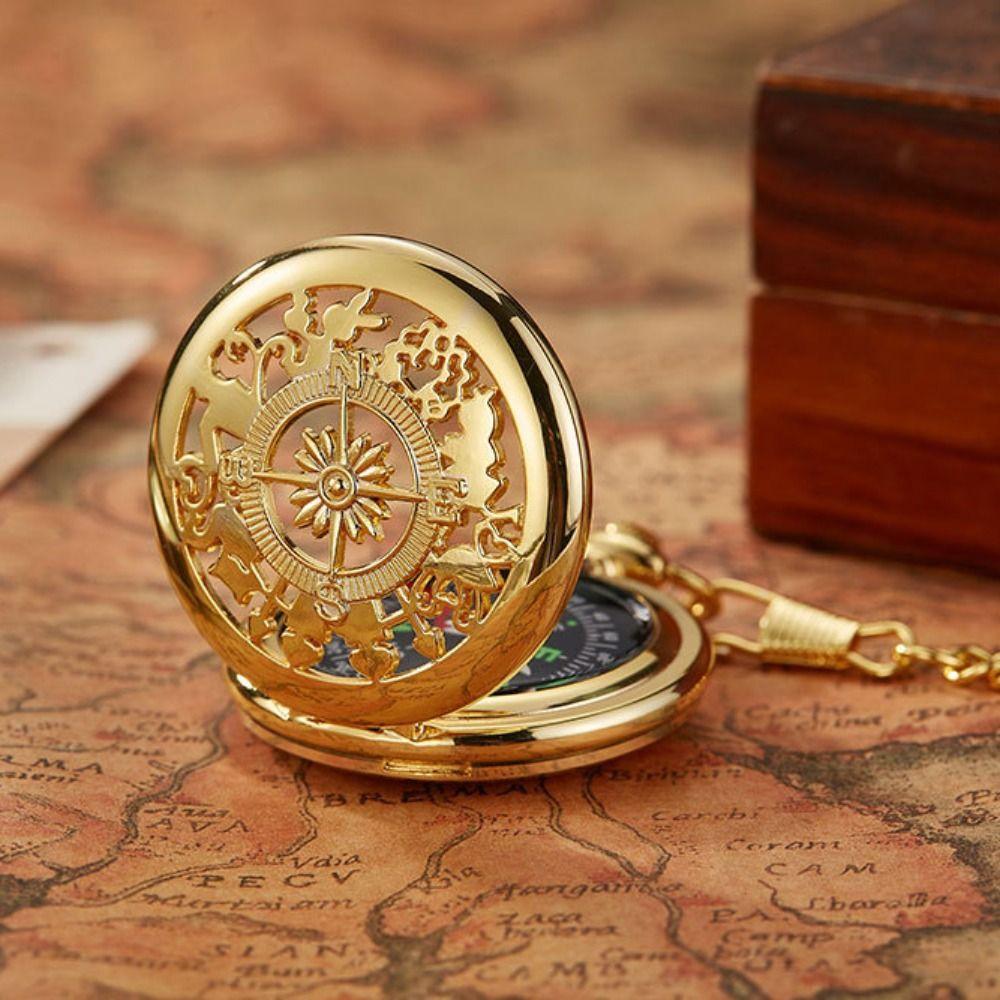 Camping Pocket Watch Compass Portable Compass Outdoor Navigation Vintage Bronze Compass