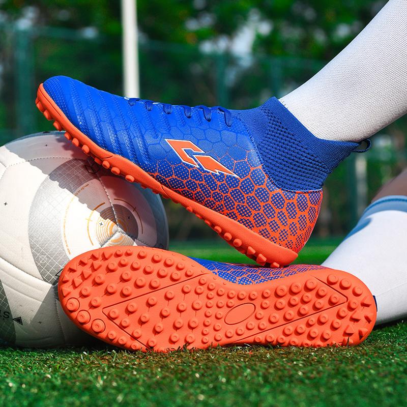 Men's Soccer Shoes TF Non-Slip Turf Soccer Cleats Train Shoes High Quality Comfortable Sneakers Fashion High Top Football Boots