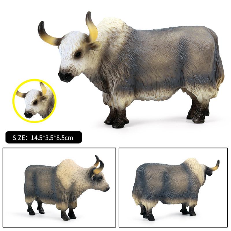 Oenux Фермерские животные Бой быков Ковбой Симуляция Домашняя птица Крупный рогатый скот Теленок Бык Вол Бык Коллекция фигурок ПВХ Модель Игрушка Детский подарок