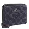 Wallet Bifold Wallet Signature Denim Small Zip Around Wallet No Coin Purse CP431 Outlet SV/BK (Black) Women's [Item]