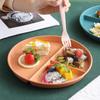 Divided Plates Dish In 3 Diet Reusable Round Dinner Fruit Breakfast Plates Kitchen Dinnerware Portion Plates for Adults