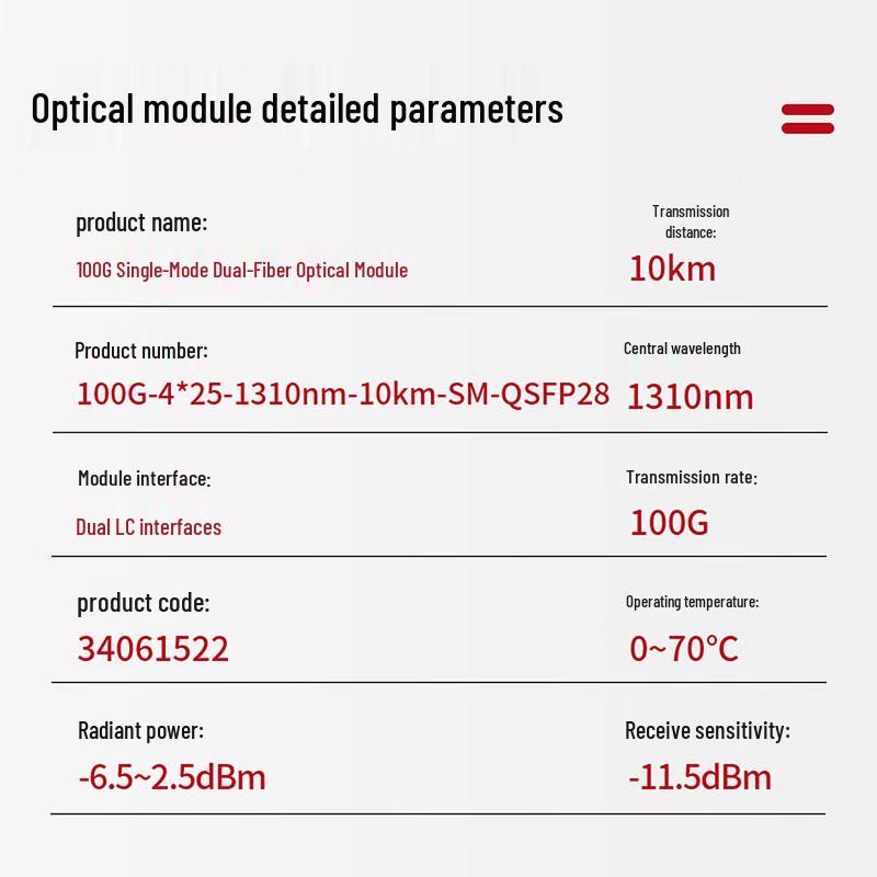 HUAWEI 100G QSFP28 Single-Mode Optical Transceiver
