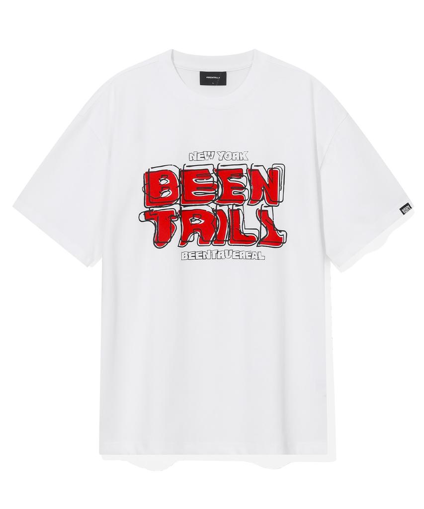 Футболка BEENTRILL Bny с винтажным логотипом (белый)