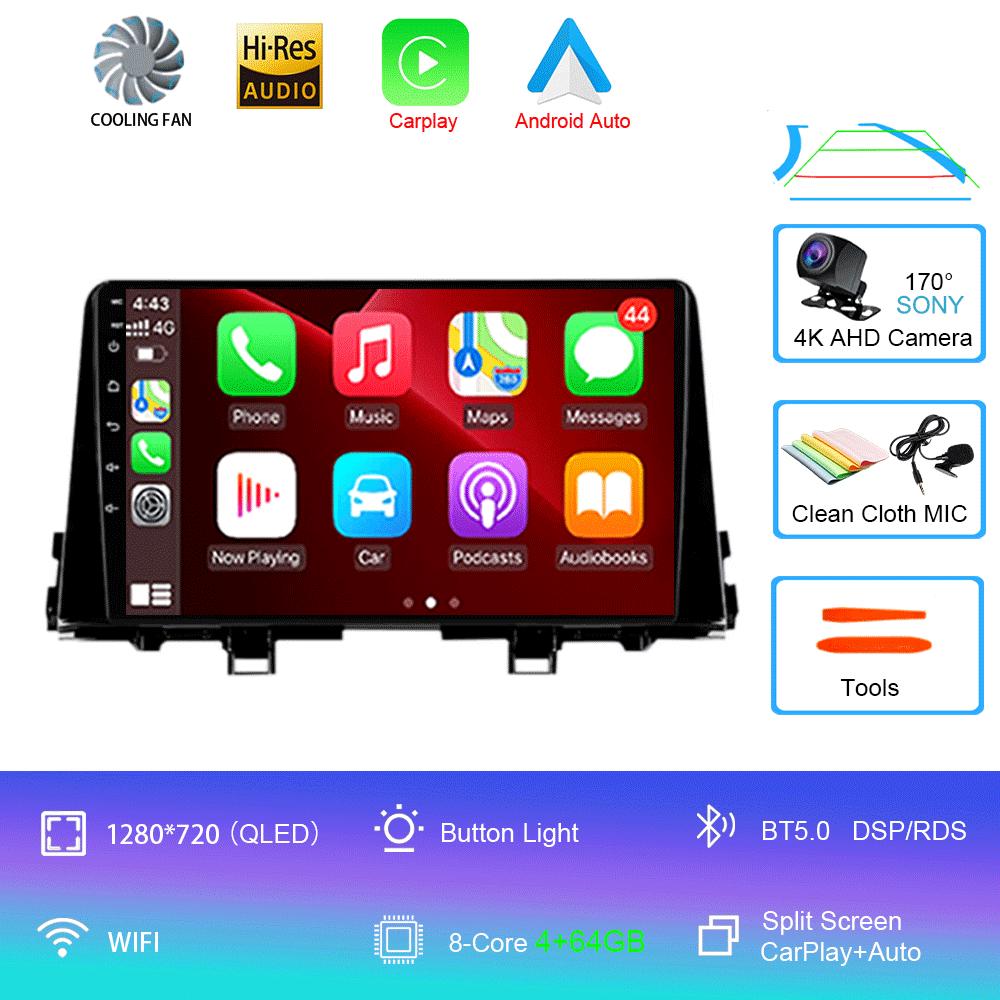 Автомагнитола Android 14 Carplay Для KIA PICANTO Morning K 2016 2017 2018 2019 Навигация GPS Мультимедийный плеер Авто wifi+4G BT DSP
