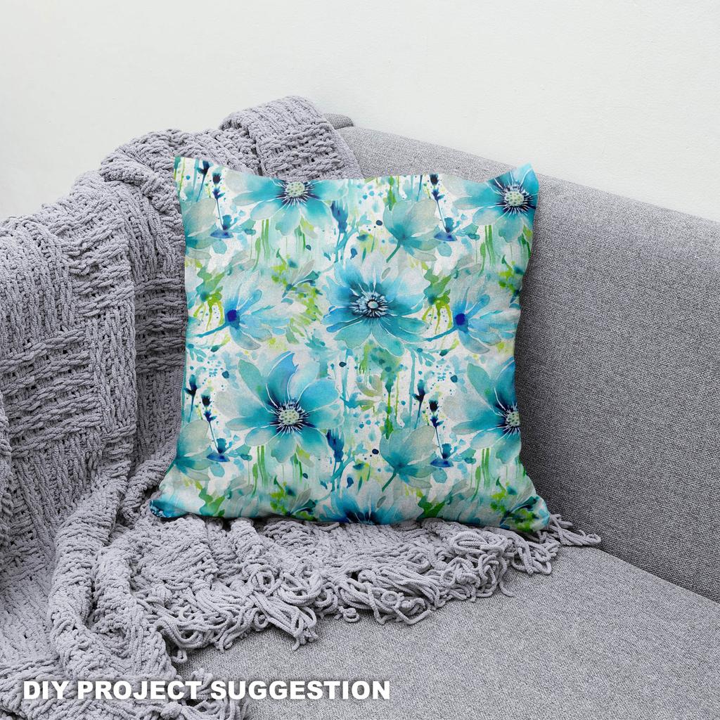 Royal Samt Stoff Polyester Zum Nähen - Motiv Blumen - Rdx2047