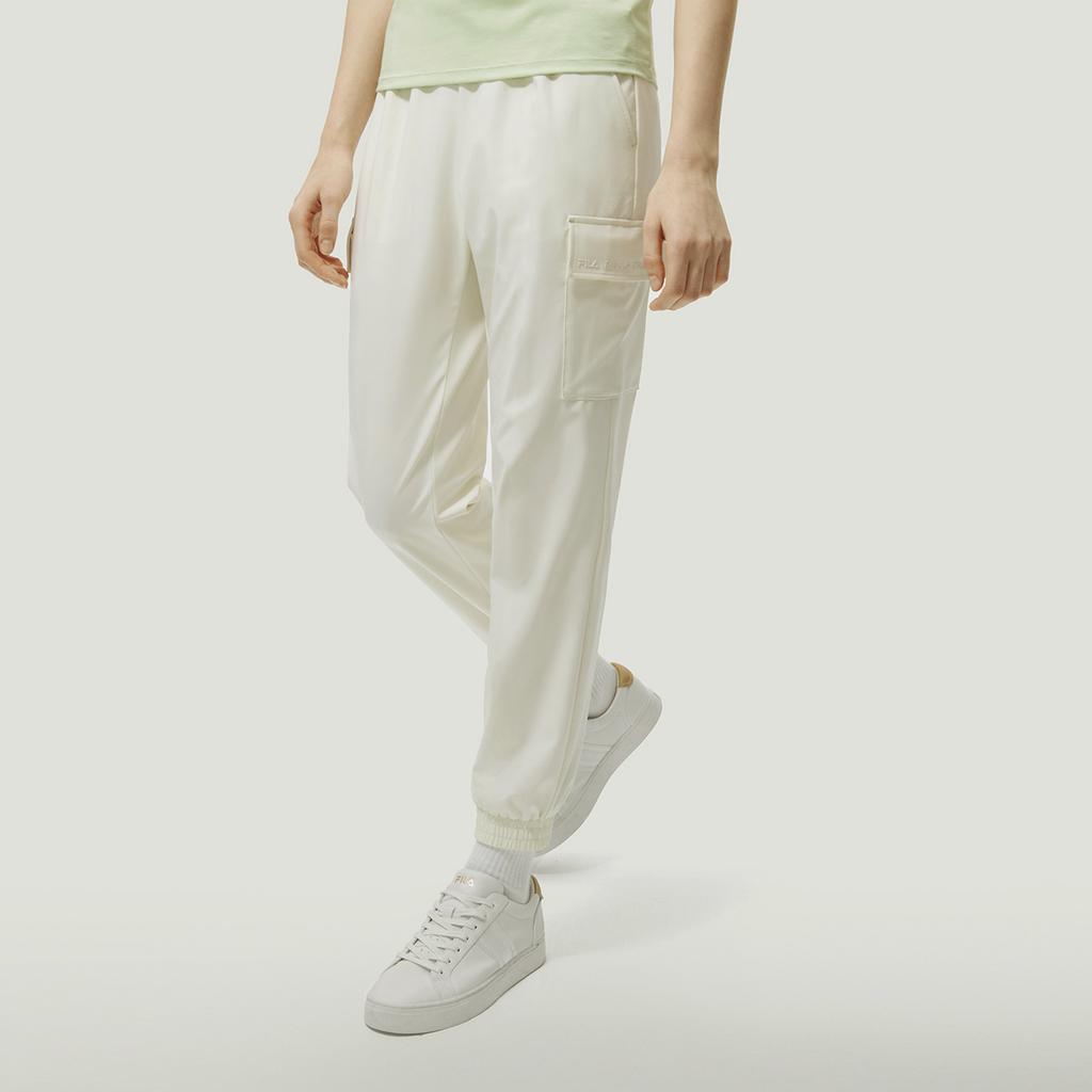 Fila Solid Color Loose Cuff Casual Pants Women Bottoms White F11W317801F-WT