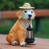 Солнечный садовый светильник из смолы в виде щенка с солнечным светодиодным фонарем, наружный декор, устойчивый к погодным условиям