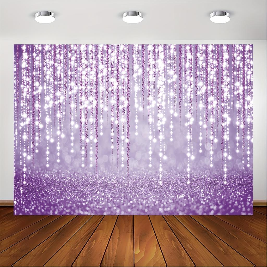 Purple background Birthday party photo Purple sequin bokeh party event Decorated portrait photo booth photography background
