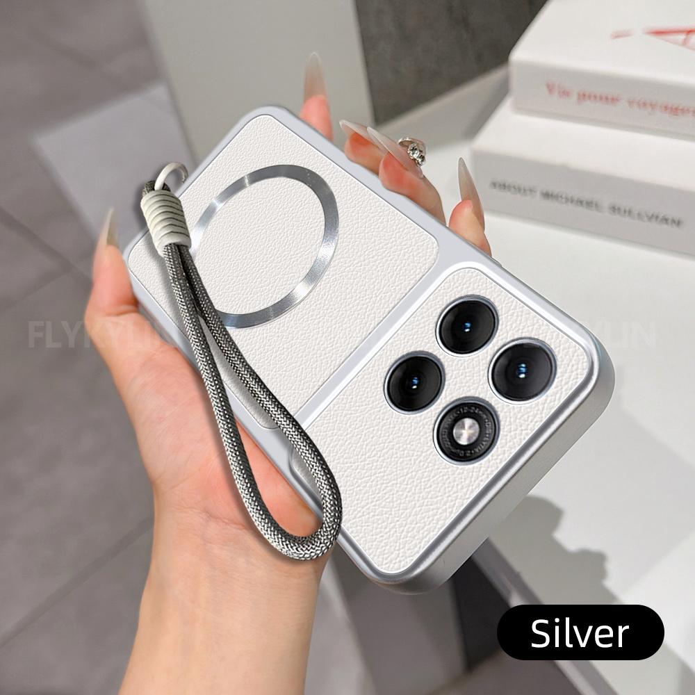 Чехол для телефона Magsafe для Honor X5B X5C X6A X6B X6C X6D X7D X8A X8B X8C X9B X9C X9D из ПУ кожи ягненка с ремешком на запястье