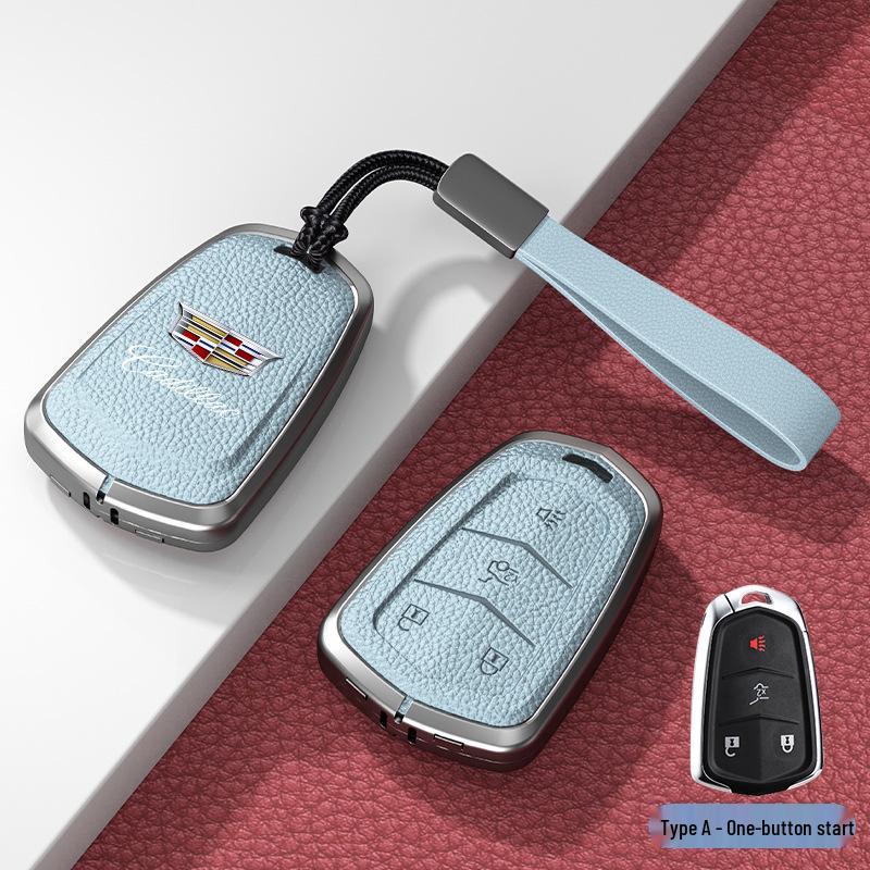 Кожаный чехол для ключа для Cadillac XT5/CT6/XT4/XTS и ATSL – Унисекс-дизайн с пряжкой