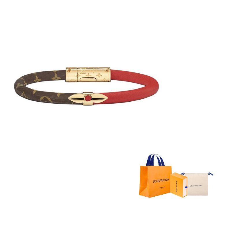 LOUIS VUITTON Calfskin Bangles Women's Brown & Red & Multicolor M6433