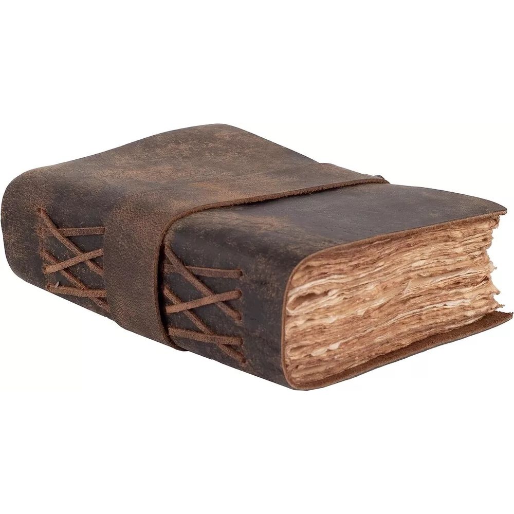 Винтажный журнал ручной работы в кожаном переплете, пустая книга заклинаний теней, антикварные страницы