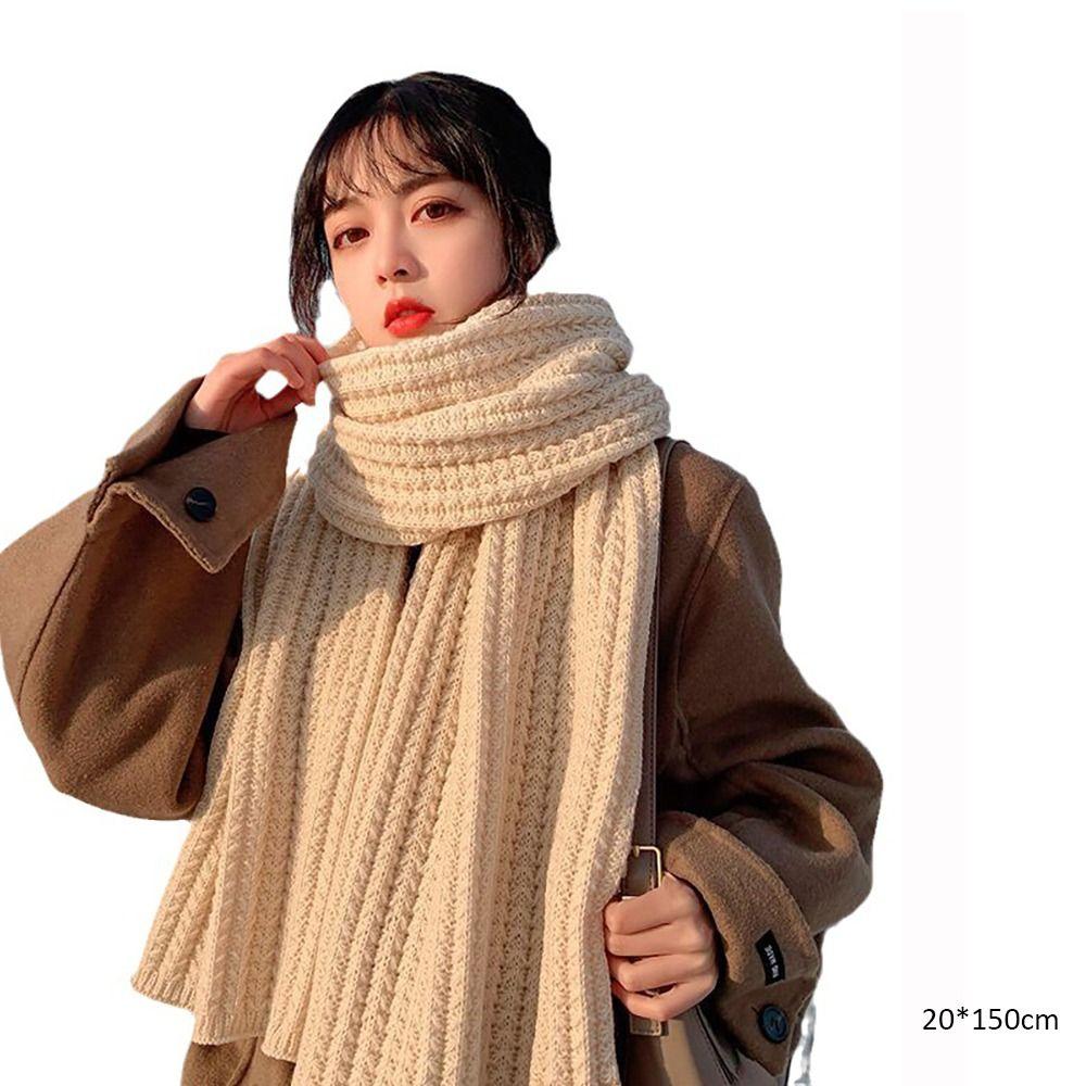 Windproof Knitting Scarf Thickening Warm Tube Couple Warm Neck Cover Thermal Neck Warmer  Men Women