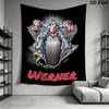 Werner Comic Wall Tapestry Aesthetic Wall Hanging Printed Fabric Blanket Decorative Tapestries for Bedroom Living Room Home Decor