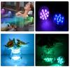 RGB светодиодный подводный светильник 10 светодиодов погружной светодиодный светильник для бассейна IP68 водонепроницаемый питание от батареи для вазы для бассейна