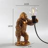 Modern Mini Gorilla Table Lamp Cute Resin Monkey Desk Lamp Children's Bedroom Bedside Lamp Decoration Lights Decor Holiday Gifts