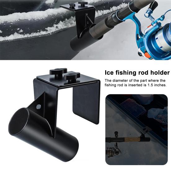 Sled Ice Fishing Rod Holder Hands-Free Heavy Duty Metal Adjustable Ice House Sled Boat Fishing Pole Storage Rack Fishing Accessories