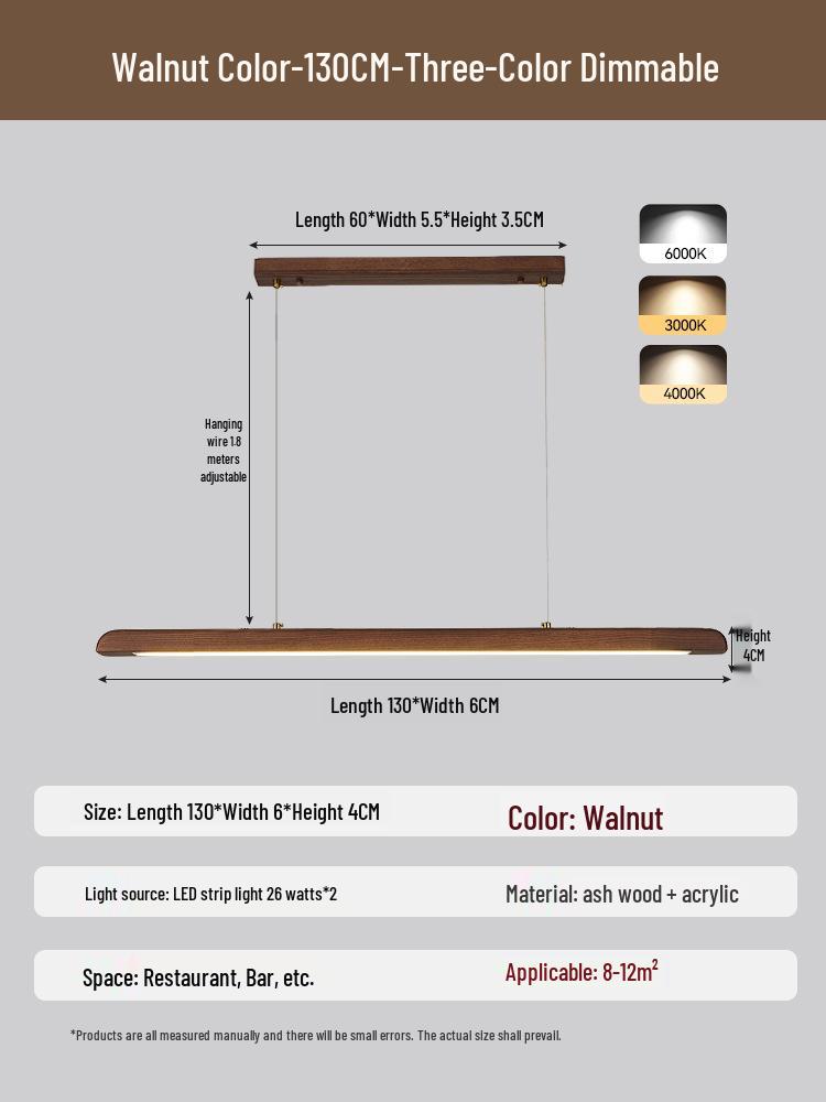 White Ash Solid Wood Zen Chandelier for Dining Room, Tea Room, Bar Counter, or Office Desk