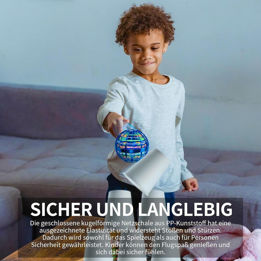 Ivtivfu Flying Ball Toy, LED Flying Spinner, Magic Hover Magic Ball, Boomerang Drone Toys For, Gift for Children from 6, 7, 8, 9, 10, 12 Years