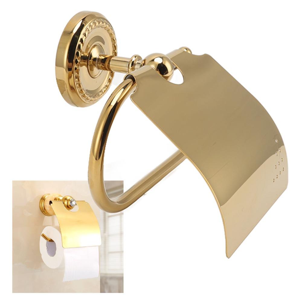 Exquisite Appearance Paper Roll Holder Copper Toilet Paper Holder Paper Towel Holder Space Saving