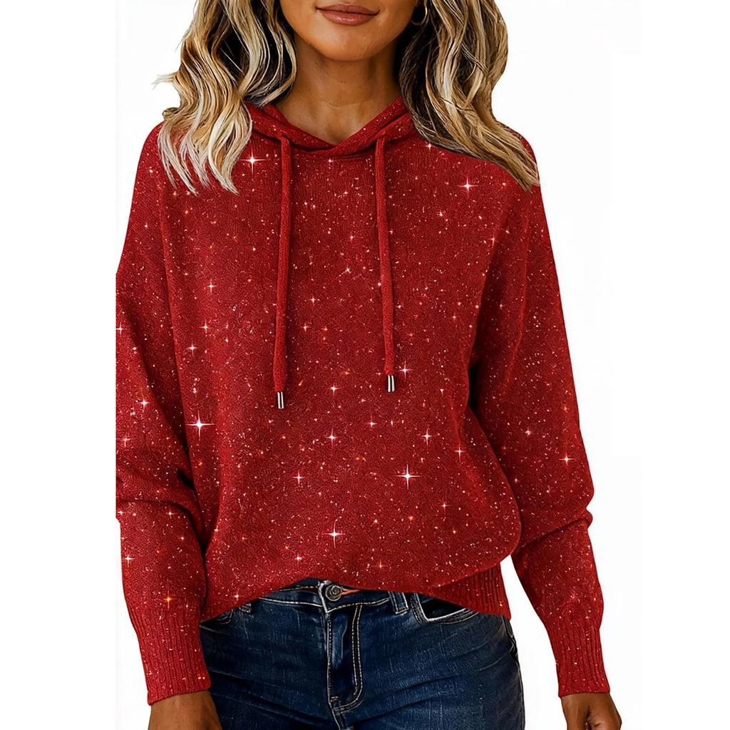 Sequin Sweaters For Women Long Sleeve Crewneck Baggy Sparkly Glitter Hoodies Fashion Elegant Plus Size Party