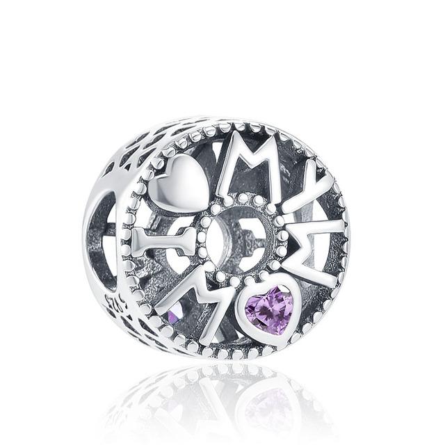 Новые сверкающие бусины Love You Mum Infinity Heart, подходят для оригинального модного браслета, ювелирные изделия своими руками для женщин