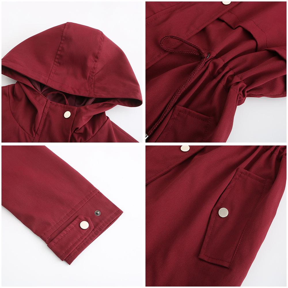 Женская водонепроницаемая куртка-тренч Для пешего туризма На открытом воздухе Ветровка Легкая классическая ветрозащитная с капюшоном Легкое непромокаемое пальто Тонкая верхняя одежда Дождевик
