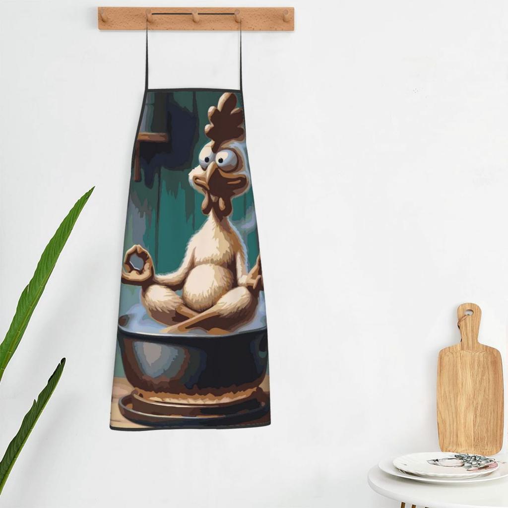 Cartoon Chicken Aprons Chef Cooking Baking Tablier Bib Kitchen Cleaning Pinafore for Women Men Gardening
