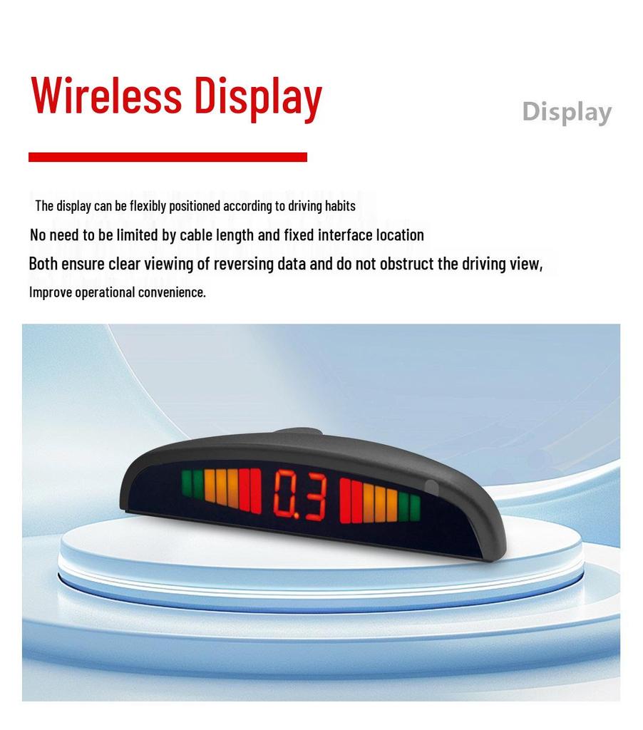 Светодиодный радар заднего хода Boruisi Crescent со звуковым сигналом и 8 датчиками