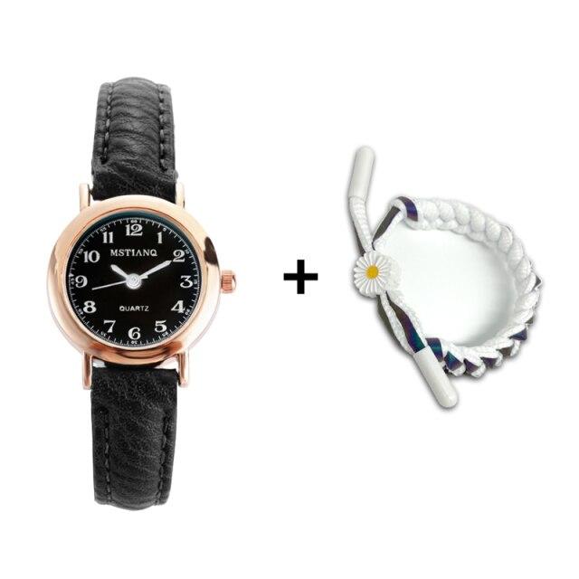 Новые часы женские Простые Классические Винтажные Женские Часы с Маленьким Циферблатом Кожаный Ремешок Кварцевые Часы Женские Часы Подарок