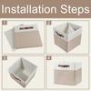 Large Capacity Linen Fabric Storage Basket Side Handles Toys Sorting Box  Desktop