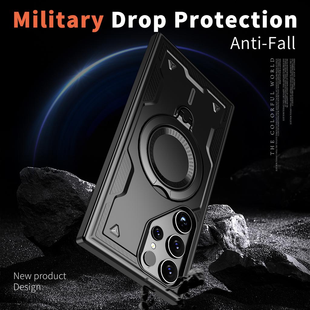 Чехол для Samsung Galaxy S25 S24 S23 Ultra Plus FE A16 A15 A55 4G 5G Вращающийся Магнитный Противоударный Чехол-подставка с Кольцом-держателем