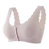 New Creative Front Four-button Underwear Women's Large Elastic Vest with Inserts Large Size Steel-rimless Bra