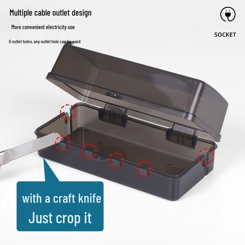 Waterproof Outdoor Extension Cord Box: Rainproof, Fully Enclosed, Bathroom Charging Power Strip