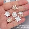 10 Pcs. Snowflake Base Metal Strass Shiny Buttons for Clothing Shoes Bags Accessories Crafts DIY